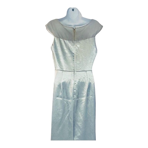 5 GOWNS sz 4 6 8 10 12 Papell Formal Blue Satin Rhinestone Maxi Prom Bride Dress - Picture 10 of 15